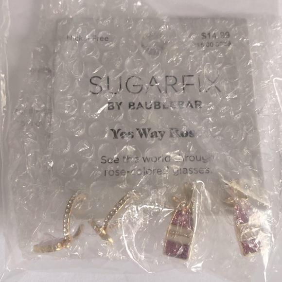SUGARFIX by BaubleBar 'Yes Way Rose' Statement Earring Set - Pink, NWT - Picture 4 of 6